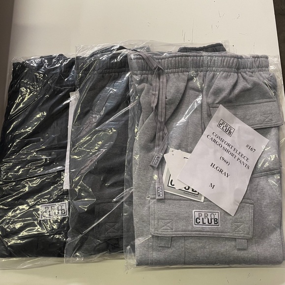 Pro Club Men's Gray and Black Cargo Sweatpants - Picture 1 of 1